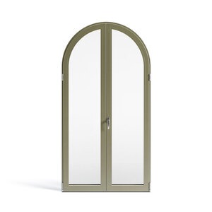 Porta finestra doppia anta centinata in alluminio - Tecnoplast Infissi